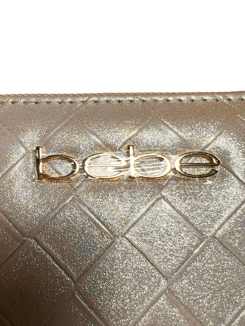 bebe Gold Quilted Zip-Around Wristlet Wallet for Women NEW - Picture 5 of 12